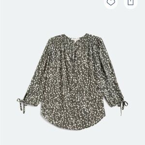 Olive Green The Fun2Fun Amiyah Tie Sleeve Blouse